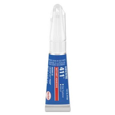 Loctite 411 Prism Instant Adhesive, Clear/Toughened, 3 g, Tube, Clear, 1/TUBE
