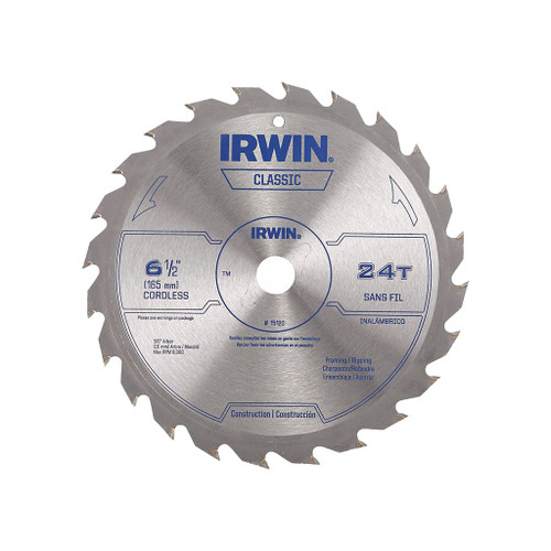 Irwin Carbide-tipped Circular Saw Blade, Classic Series, 6-1/2", 24 TPI