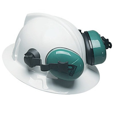 MSA Sound Control SH Earmuffs, 25 dB NRR, Green, Helmet, 1/EA, #10034487