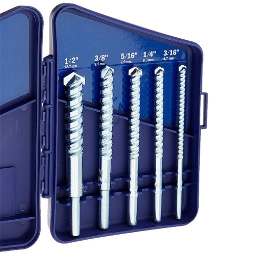 Irwin Masonry Drill Bit 5-Piece Set, 3/16" -1/2"