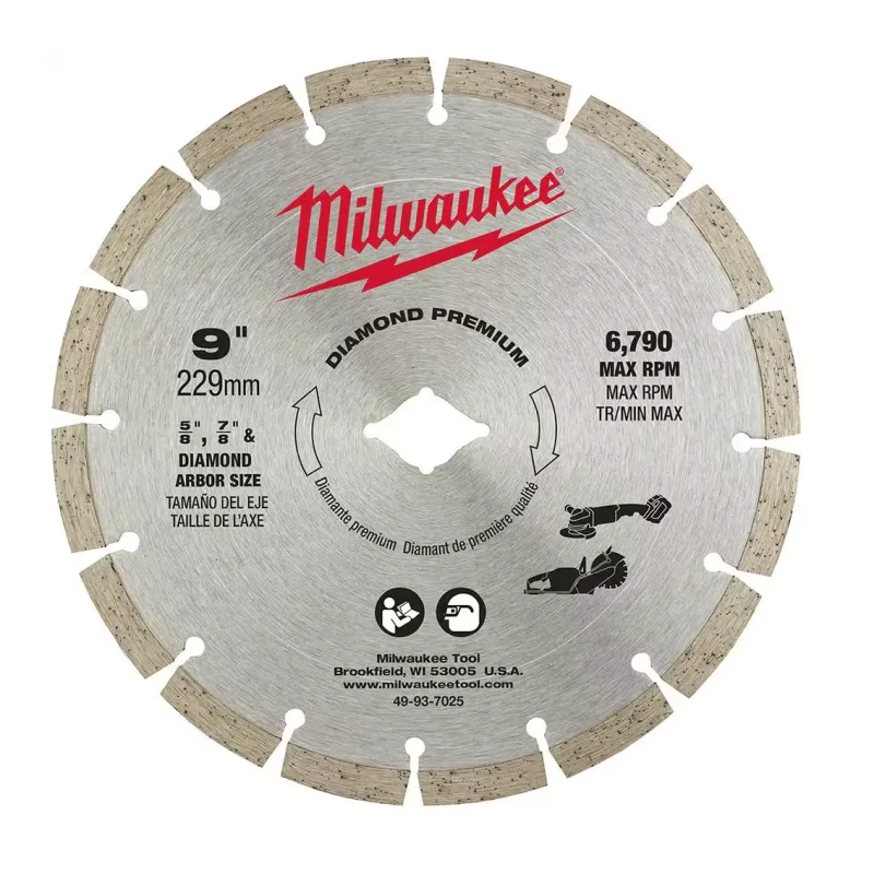 49-93-7025 Milwaukee 9″ Diamond Premium Segmented Cutting Blade