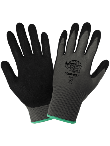 Mach Finish Nitrile-Coated Glove Size 9(L) 12 Pair, #500G-T-9(L)