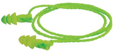 Moldex JETZ Reusable Earplugs, TPE, Bright Green, Corded, 50 PR/BX, #6455
