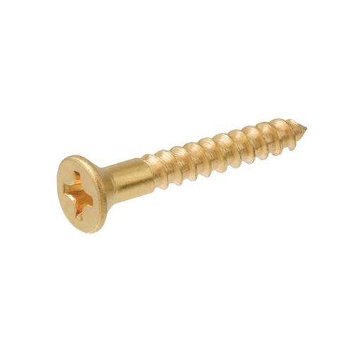 Hillman Phillips Flat Head Wood Screws Brass, 8, 1-1/2"