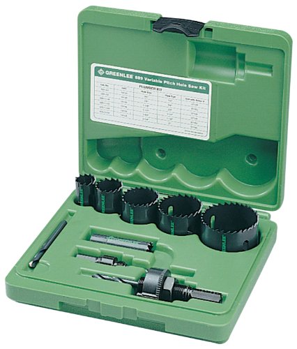 Greenlee 889 Plumbers Bi Metal Hole Saw Kit, Conduit Sizes 3/4-Inch - 2-1/4-Inch
