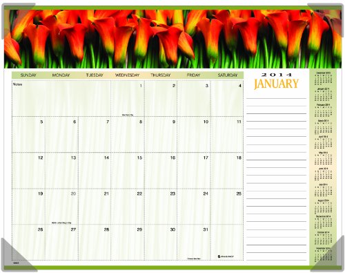 AT-A-GLANCE 2014 Monthly Floral Panoramic Desk Pad, 22 x 17 Inches (89805)
