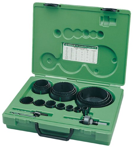 Greenlee 890 Industrial Maintenance Bi-Metal Hole Saw Kit for 3/4-Inch Through 4-3/4-Inch Conduit Size
