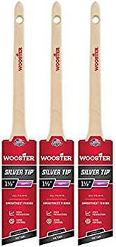 Wooster Genuine 1.5" Silver Tip Thin Angle Sash Paintbrush 3-Pack, 5224-1.5-3PK