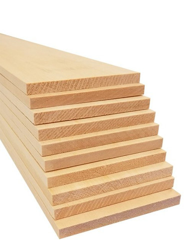 Bud Nosen Basswood Sheets, 1/4" x 3" x 24", 10/pkg.