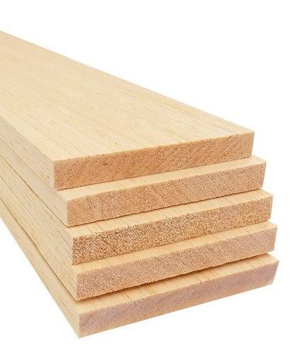 Bud Nosen Balsa Wood Sheets, 3/8" x 3" x 36", 5/pkg.