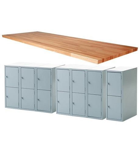 Midwest 14 Locker Work Bench, 96"L x 1-3/4"T