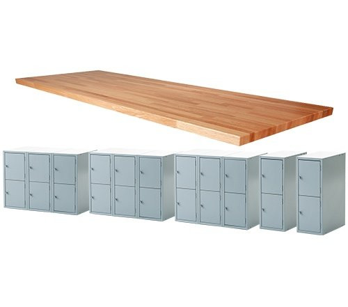 Midwest 22 Locker Work Bench, 144"L x 1-3/4"T