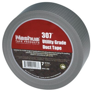 Berry Global 307 Utility Grade Duct Tapes, Silver, 48 mm x 55 m x 7 mil, 24 RL/BX