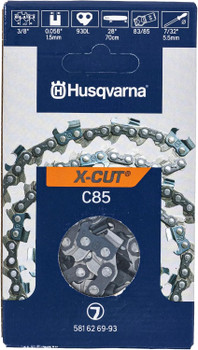 Husqvarna Genuine OEM 28" X-CUT C85, 3/8" pitch, .058 gauge 93DL Chainsaw Chain - 581626993