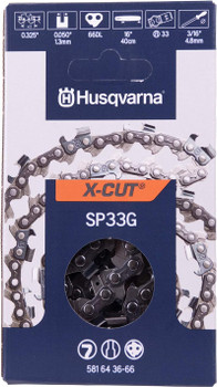 Husqvarna Genuine OEM 16" X-CUT SP33G, .325" pitch, .050 gauge 66DL Chainsaw Chain - 581643666