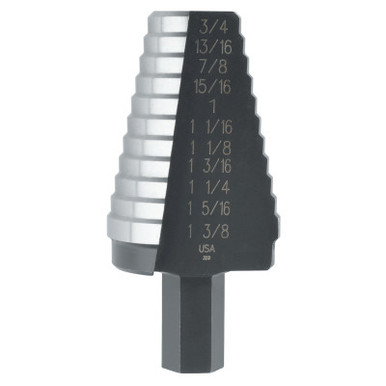 Irwin High Speed Steel Fractional Hole Enlarging, 13/16"-1 3/8", 10 Steps, #IR-10221 (Qty. 1)