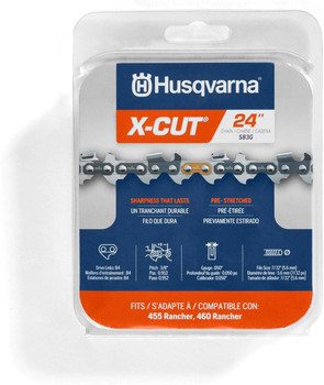 Husqvarna Genuine OEM 24" X-CUT S83G, 3/8" pitch, .050 gauge 84DL Chainsaw Chain - 585639084