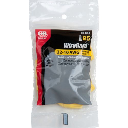 #22-#10 AWG Yellow WireGuard Twist-on Wire Connector (25 pack)