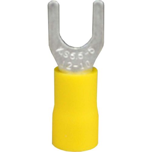Fork Connector with Yellow Vinyl-Insulated Barrel for #12-#10 AWG (14 pack)