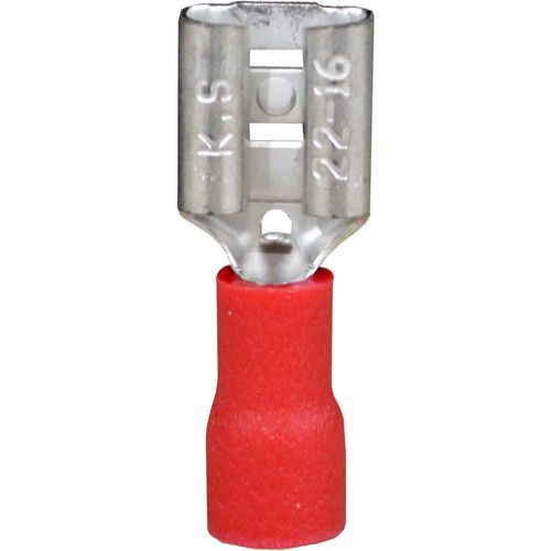 Female Spade Connector with Red Vinyl-Insulated Barrel (21 pack)