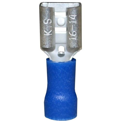 Female Spade Connector with Blue Vinyl-Insulated Barrel for #16-#14 AWG (20 pack)