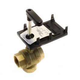 Siemens 599-10367 3-Way Brass Water Mixing Ball Valve 1-1/2"NPT 25Cv