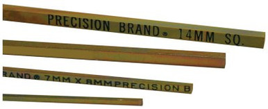 Precision Brand Square Gold Dichromate Plated Keystocks, 8 mm x 12 in, 6 per bundle, 1 EA, #4030