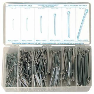 Precision Brand Cotter Pin Assortments, Steel, 1/KT #12905