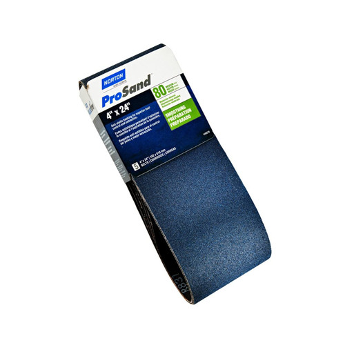 Norton ProSand Zirconia Alumina Sanding Belt, 3" x 24" 80 Grit, 5/pkg.