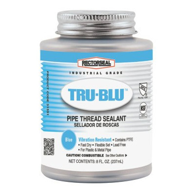 Rectorseal Tru-Blu Pipe Thread Sealants, 1/2 Pint Can, Blue, 1/CAN