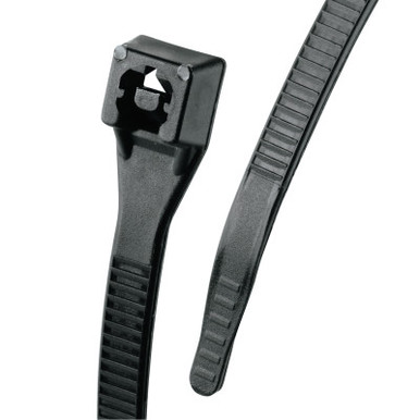 Gardner Bender Xtreme Temp Cable Ties, 50 lb Tensile Strength, 14 in, Black, 100/Bag, 10 BG/CA, #46314UVBFZ