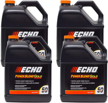 4 Pack of Echo PowerBlend Gold 2-Stroke Engine Oil 1 Gallon Bottle 50:1 Mix for 50 Gallons 6450050GDS