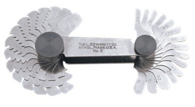 L.S. Starrett 6 SCREW PITCH GAGE 60 DEGREE THREADS- 30 LEAVES, 1 EA, #50035