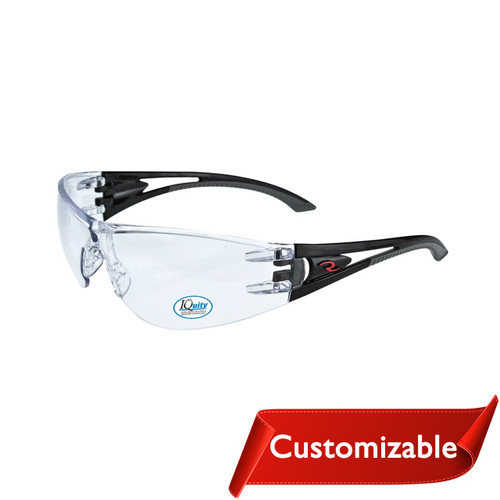 Radians Optima IQ IQUITY Anti-Fog Safety Eyewear, Black Frame, Clear Lens