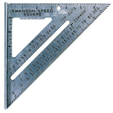 Swanson Tools Speed Square, 7 in L, Heavy-Gauge Billet Aluminum Alloy, 1 EA, #S0101