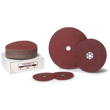 Aluminum Oxide Resin Fibre Sanding Discs, 4 1/2" X 5/8", Grit 24, Brown (25/pkg)