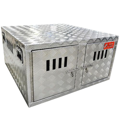 Dog Box, Aluminum, 37 In. x 39 In. x 19-1/2 In.