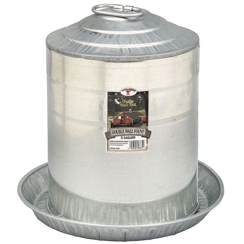 Little Giant 5 Gallon Double Wall Metal Poultry Waterer