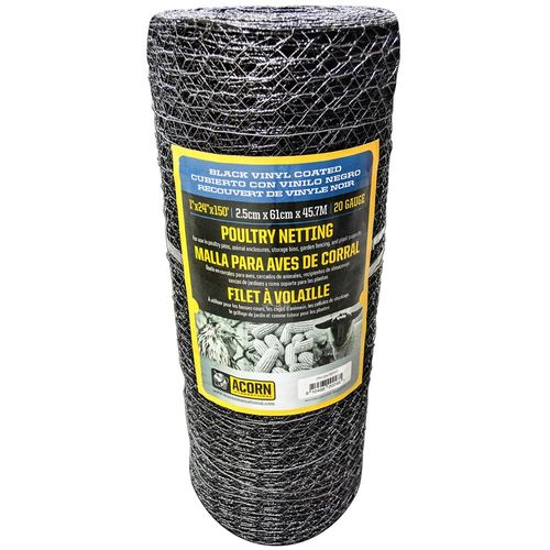 Vinyl Coated Poultry Netting, 24" H x 150' Roll