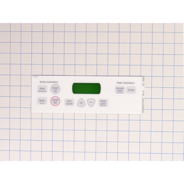 GE Replacement Control Overlay For Range, Part#wb27t10687