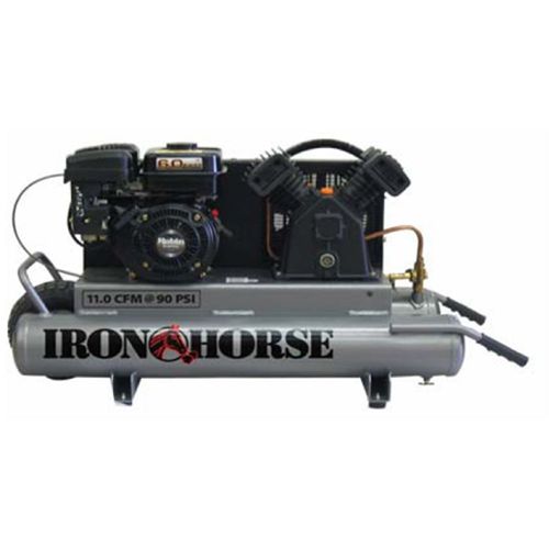 Gas Air Compressor, 11.0 CFM, 10 Gallon Capacity Twin Tanks