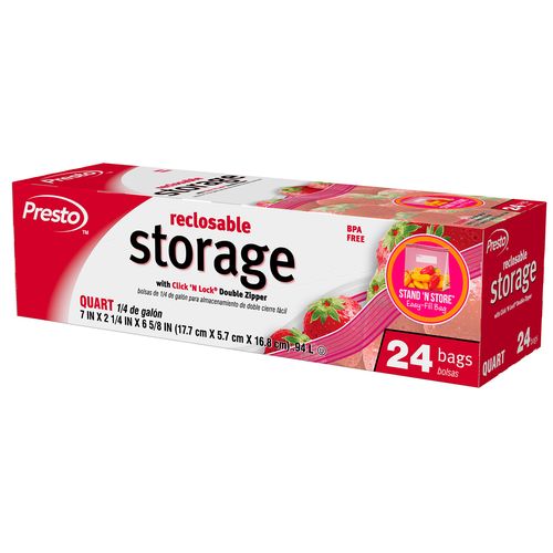 Quart Storage Bags, 24 Bags per Box