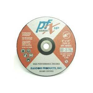 PFX High Performance Zirconia Grinding Wheel, 7" X 1/4" X 7/8", Type 27 (25/pkg)