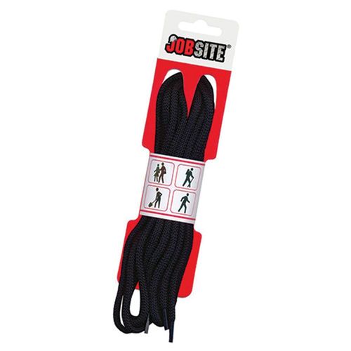 JOBSITE Black Braided Laces, 72" Long