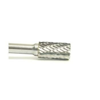 SB-3 Double Cut Cylindrical End Cut Carbide Burr, 3/8" x 3/4" x 1/4" (Qty. 1)