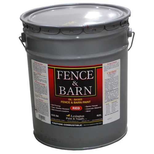 Fence and Barn Red Semi-Gloss Oil Based Paint, 5 Gallon