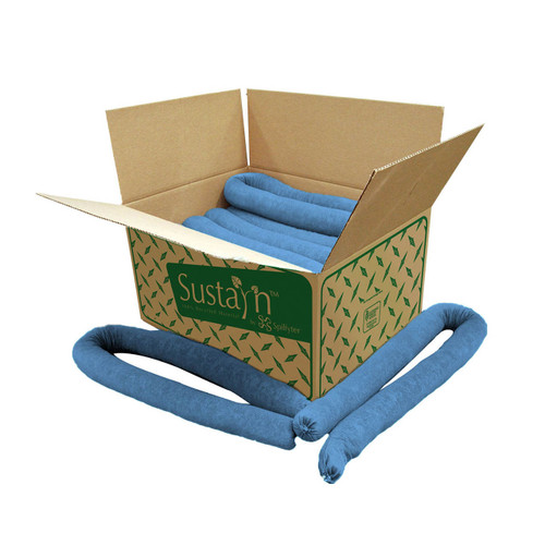 Spilfyter Sustayn M-30 3 in. x 4 ft. Oil-Only 100% Recycled Sorbent Sock, Blue, 15 Pack