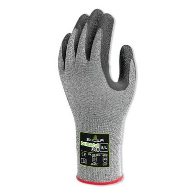SHOWA Natural Rubber Latex, Cut Resistant Gloves, Size M,A3 ANSI/ISEA Cut Level, Gray, 12 Pair, #346M07