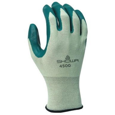 SHOWA Nitri-Flex Lite Nitrile Coated Gloves, Size 7, Green, 12 Pair, #450007