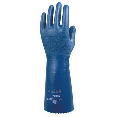 SHOWA NSK24 Dual Nitrile-Coated Gloves, Medium, Blue, 12 Pair, #NSK2409